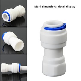 1/4" Female Thread Straight x 3/8" PE Hose OD Push-In Quick-Connect Fitting for RO Reverse Osmosis Water Filter Plastic Joint, Beverage Dispenser & Water Filtration/Purification Systems (5PCS)