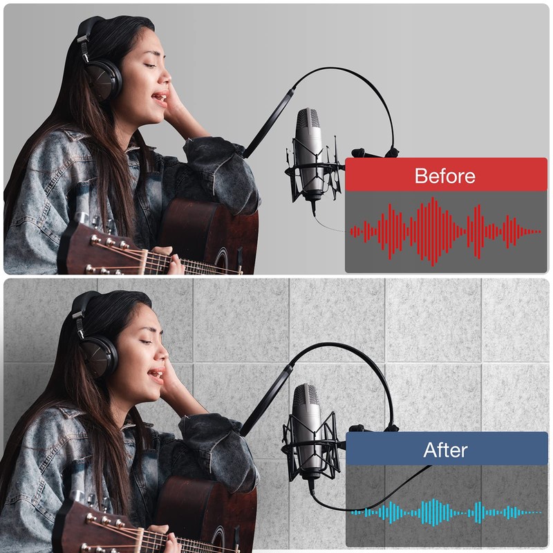 22 Pack Self Adhesive Acoustic Panels, 12" X 12" X