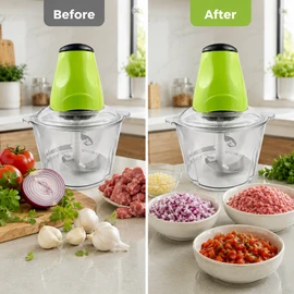 2L Electric Food Chopper for Meal Prep – Stainless Steel Blade Mincer for Meat, Vegetables, Fruit and Nuts