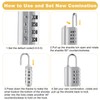 Kenning 10 Pcs Combination Padlock 4 Digit Combination Lock with