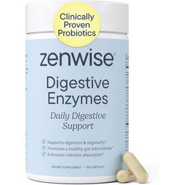 Zenwise Health Digestive Enzymes Plus Prebiotics & Probiotics - Natural Support for Better Digestion & Lactose Absorption - for Bloating & Constipatio