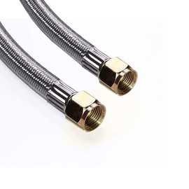 DOZYANT 6 Feet Braided Stainless Propane Hose Assembly with Both 3/8" Female Flare for RV, Gas Grill, Heater, Fire Pit