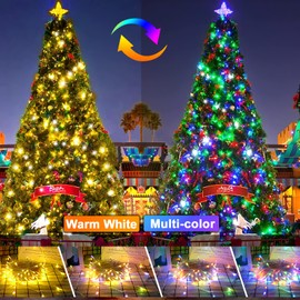 KNONEW 720 LED 328ft Christmas Lights Color Changing String Lights Outdoor, Clear Wire String Light 11 Modes for Xmas Tree Trunk Yard Wedding Party Holiday Warm White to Multicolor