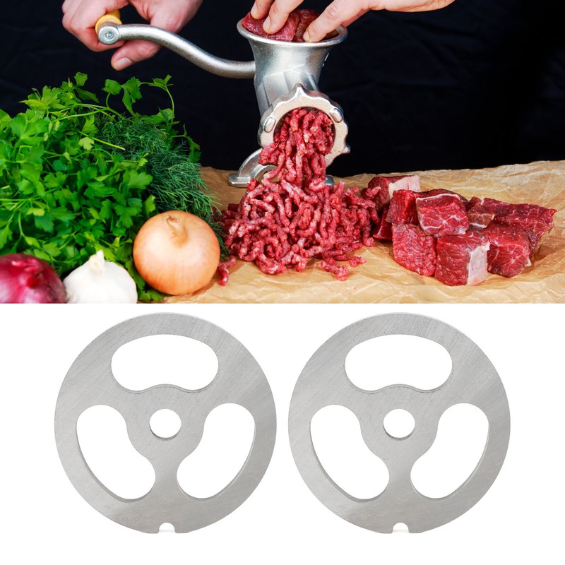 2Pcs Meat Grinder Plate Discs Blade 3 Hole Stainless Steel