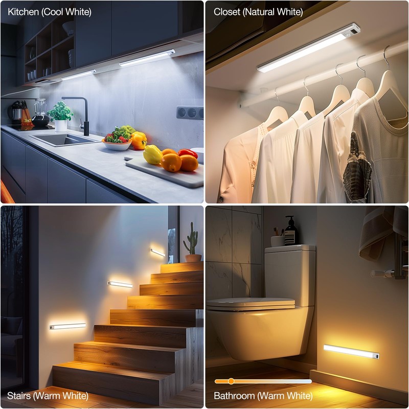 CT CAPETRONIX Under Cabinet Light Rechargeable, Dimable Closet Light Wireless