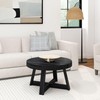 Plank+Beam Classic Round Coffee Table, 30 Inch Farmhouse Coffee Table,