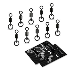 AMZfishing® 10 x Flexi Ring Swivel Carp Fishing Accessories Carp Fishing Accessories Fishing Accessories Fishing Accessories Carp Swivel (Pack of 10, e: #10)