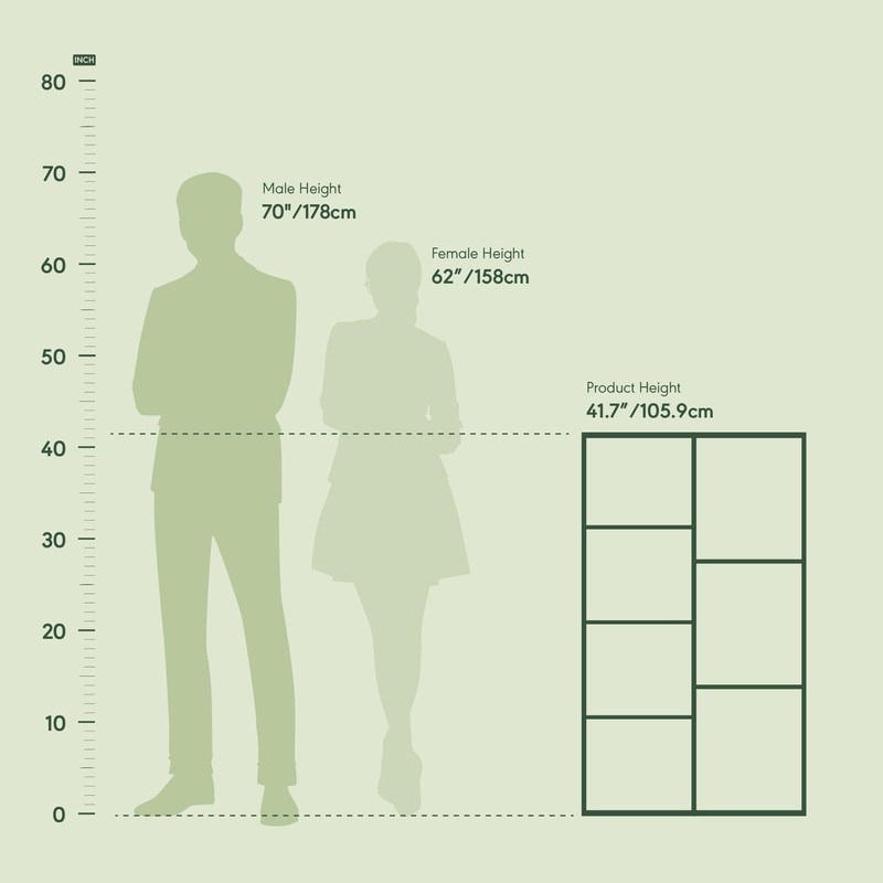 Furinno LUDER Book Shelf, 7-Cube Bookshelf, Bookcase, 9.4 x 19.5