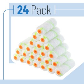 Bates- Paint Roller Covers, 4" Roller Covers, Pack of 24, Covers for Paint Rollers, Naps for Paint Roller Brush, Small Roller Nap, House Painting Supplies, Covers for Roller Frame and Paint Roller Kit