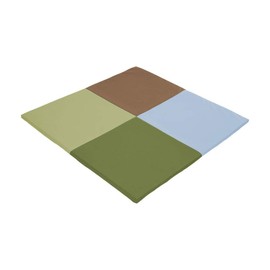 Factory Direct Partners 10392-ET SoftScape Squares Activity Mat for Infants and Toddlers, Tummy Time for Babies, Soft Foam Colorful Play - Earthtone, 48"L x 48"W x 1"H