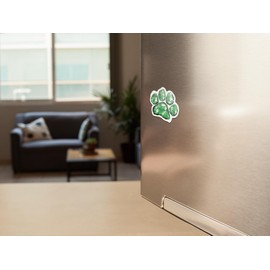 Green Pet Paw Colorful Refrigerator Magnet | UV Printed 4-Inch Kitchen Decor Accessory Featuring Stunning Design | Love Pet Paw Dog Cat Family Pets Pig Lover Animal Granddog Trainer CSM1529