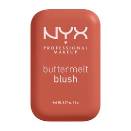 NYX Professional Makeup Buttermelt Blush, rubor en polvo de alta pigmentación, fórmula vegana, manteca de mango, almendra y karité, acabado suave hasta por 12H, 5g – Tono Feeling Butta (Rosa oscuro)