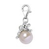 Quiges 925 Silver Elephant Charm Pendant with Lobster Clasp for