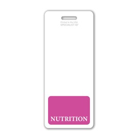 Oversized Nutrition Badge Buddy - Vertical Extra Large Badge Buddies for Nutritionists - 2 1/8 X 5 1/2 Role Identification Badge Backer Card - USA Printed by Specialist ID (Hot Pink)