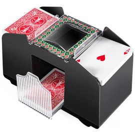 1-4 Deck Automatic Card Shuffler, Poker Shuffler Machine with Rubber Silencer, Lower Noise, Casino Card Electric Shuffler, Playing Card Shuffler for UNO, Phase 10, Skyjo, Skip Bo Home Card Game