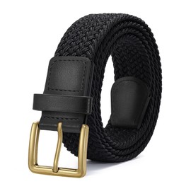JASGOOD Braided Belt Women Stretch Woven Belts for Golf Elastic Casual 1 3/8" Jeans Shorts Pants