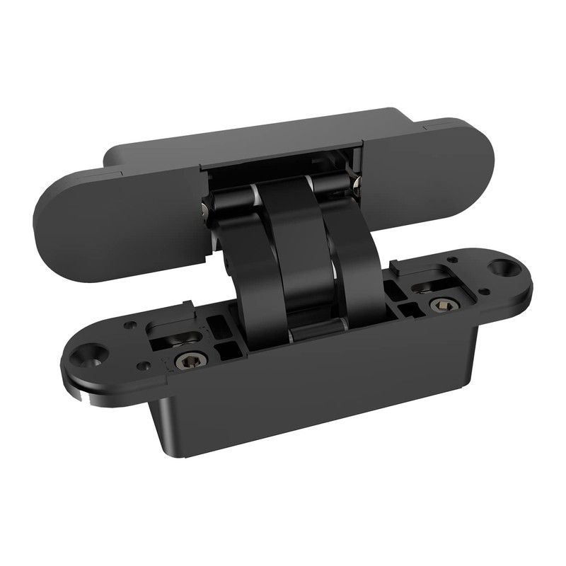Black Invisible Door Hinge 180 Degree Swing, Heavy Duty (135lb)