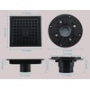 6 Inch Square Shower Drain Kit, Matte Black 304 Stainless