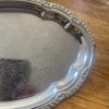 Irvinware Vtg~ Oval Serving/Bread Tray~Chrome Plated~Etched Design w/Scallop Rim 9x6.5”