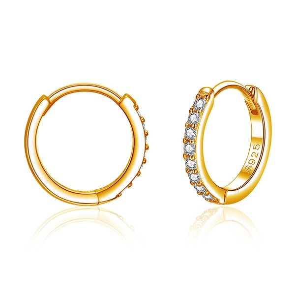 Zolkamery Hoop Earrings 925 Silver, Women's Hoop Earrings with 5A