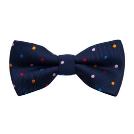 Alizeal 8-12-year-old Boys Printed Fun Novelty Pre-tied Kids Bow Tie, Navy Dots