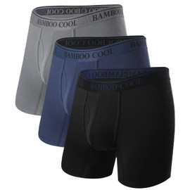 BAMBOO COOL Men's 360° Breathable Mesh Underwear Moisture-Wicking Boxer Briefs Cooling Performance,Multipack