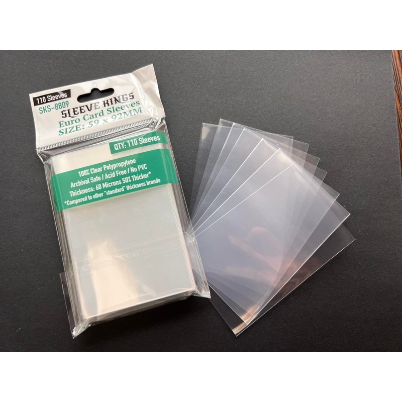 Sleeve Kings Euro Card Sleeves (59 x 92mm) 110 pzs