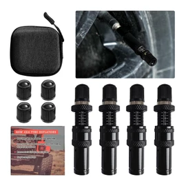 4Pcs Automatic Tire Deflators Kit,Tire Deflator Valve 10-30 PSI Adjustable with 4 Valve Cores for Vehicles,Motorcycle,Car,Truck,SUV, RV,Powersports,UTV,Tire Deflator Tool