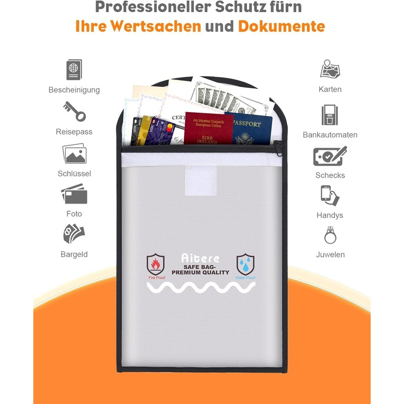 Fireproof Document Bag Set of 2 (39 x 29 &