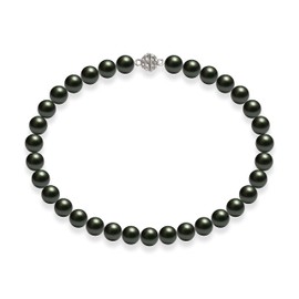 Schmuckwilly sea shell pearl necklace - sea shell pearl necklace chain peacock green with magnet clasp 18 inch dmk2003-45 (12mm)