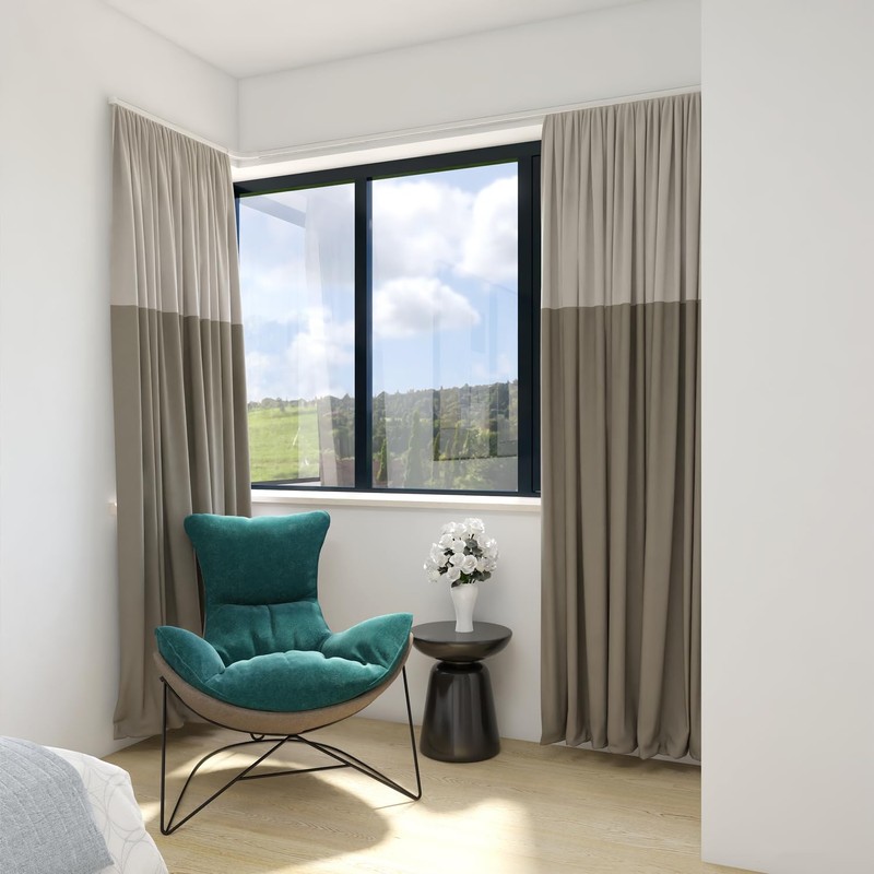 ZSHINE Curtain Single Tracks Ceiling or Wall Mounting Heavy-Duty Curtain