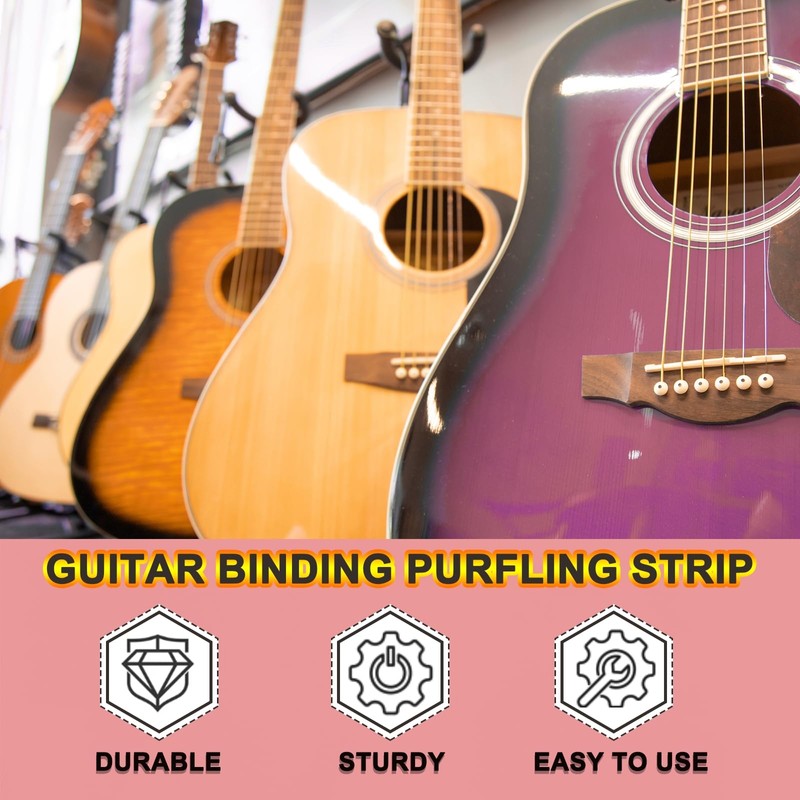 sourcing map 1 Pcs Guitar Binding Purfling Strips, 1650x5x1.5mm Plastic