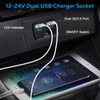 Linkstyle USB Charger Socket, Dual QC3.0 USB A Fast Charging