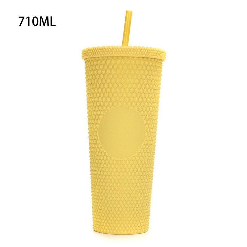 710ML/24OZ Large Capacity Water Cup Fully Studded Matte Tumbler Reusable