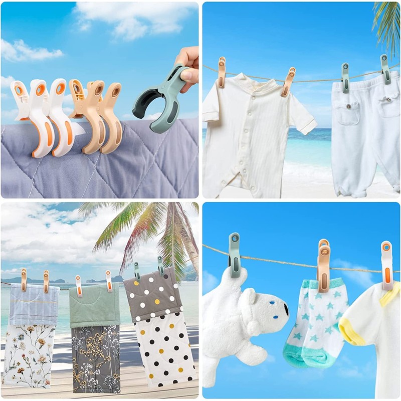 Large Clips, 6 Pieces Large Bath Towel Clips, Strong Towel