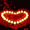 Pyrrhiax 2000PCS Silk Rose Petals with 24 LED Tea Lights
