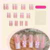 RUOKEXIN Long Press on Nails Square Fake Nails Sparkly False
