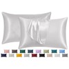 Moonlight Bedding White Pillowcases 2 Pack- Luxury Satin Silk Pillowcases