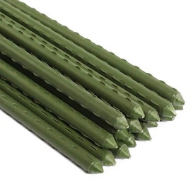 Garden Plant Stakes Post for Tomatoes, Trees, Cucumber, Fences, Beans, Plastic Coated Steel Tube Stakes, 20 Pack (5 Ft)
