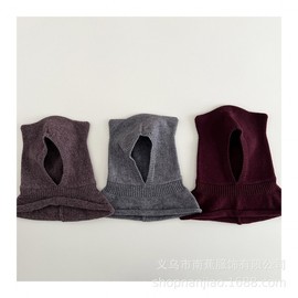 Kids' Balaclava Baby Full Salad Hat - Winter Warm Knit (Korean Edition) golf2269, Free Size Age 1-3 Years, Purple 3ea