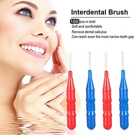 Cepillo interdental delgado, cabezal de hilo dental, cepillo de higiene dental oral, 100 unidades