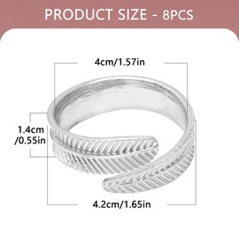 8Pcs Elegant Leaf Napkin Rings Holder Add Beauty Alloy Napkin Rings Holder Wedding Banquet Metallic Leaf Napkin Rings for Table Decorations