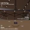 14.4 Ft. Double Sided Garden Parasol with LED Solar Lights