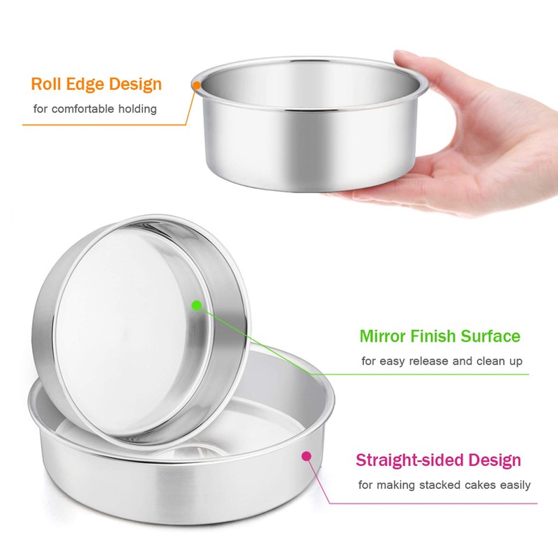 E-far Cake Pan Set of 3 (4 inch/6 inch/8 inch),