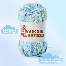Paquete de 3 hilos gruesos de chenilla para ganchillo, hilo de bebé para ganchillo suave, hilos de terciopelo de felpa, 300 g (262.4 yardas) de hilo esponjoso para ganchillo Amigurumi (3 verde jade