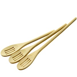 Chef Craft Select Maple Slotted Spoon Set, 10, 12, 14 inch, Natural