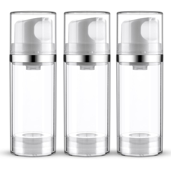 Cosywell Airless Pump Dispenser Bottles 3 Pack 3.4oz/100ml Empty Moisturizer