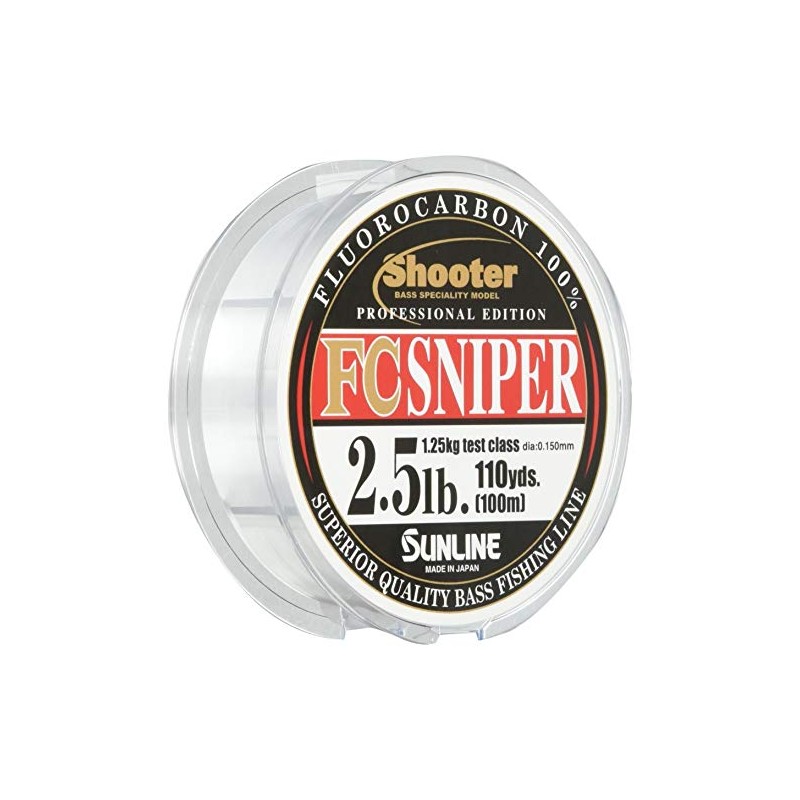 Sunline Fluorocarbon Line Shooter Sniper 100m 1lb Natural Clear