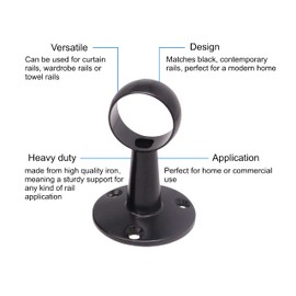 Round Wardrobe Rail for Hanging Clothes Rails 25mm (Centre Bracket)