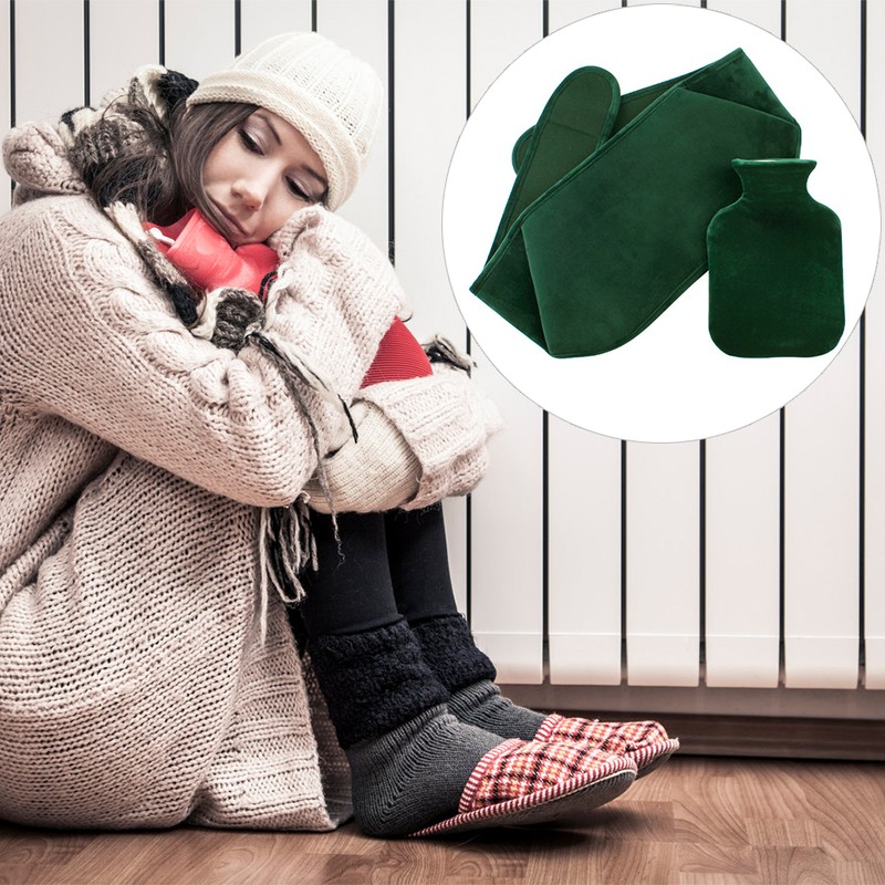 Hot Water Bottle Bag with Warm Plush Waist Cover Belt
